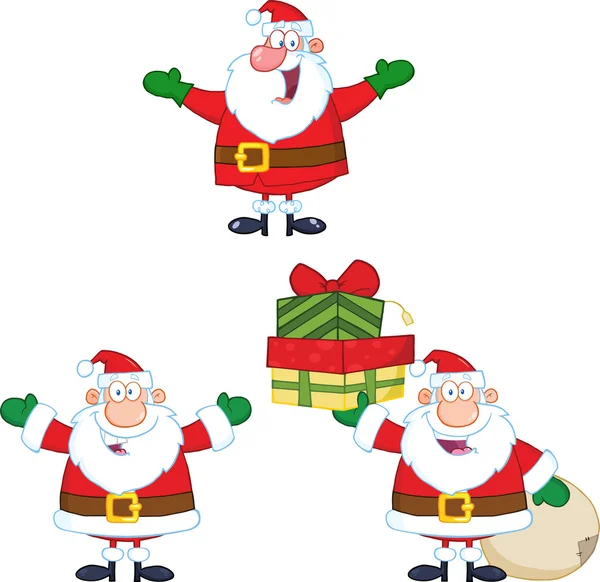 Santa Claus karakter különböző pózok — Stock Fotó