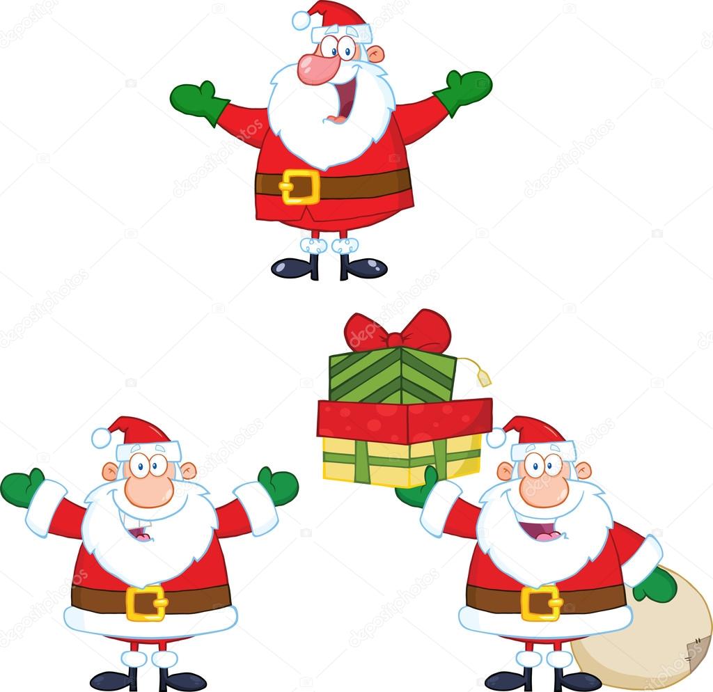 Santa Claus Character Different Poses