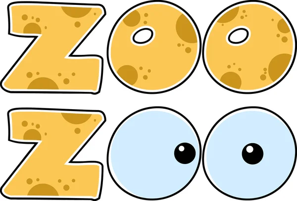 Cartoon ZOO Text — Stock Photo, Image