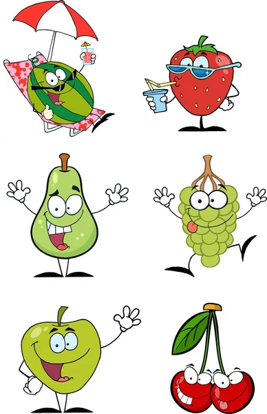 Carácter de dibujos animados de frutas divertidas — Vector de stock