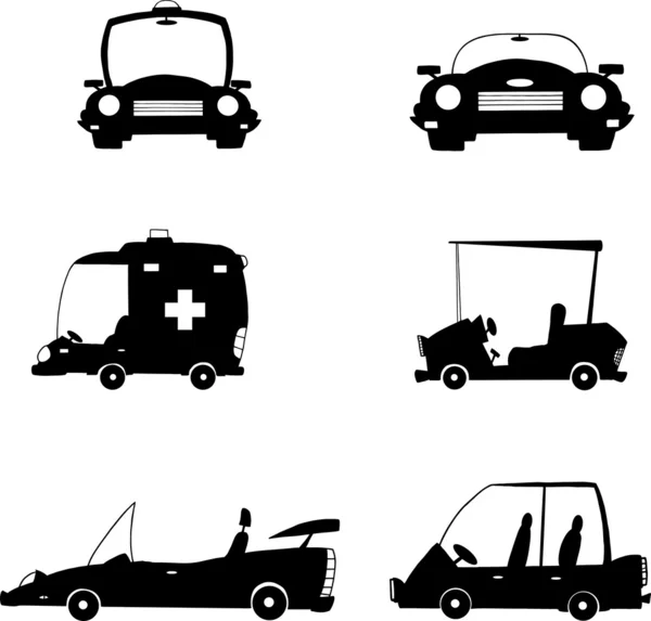 Cartoon Black Cars — Stock Vector