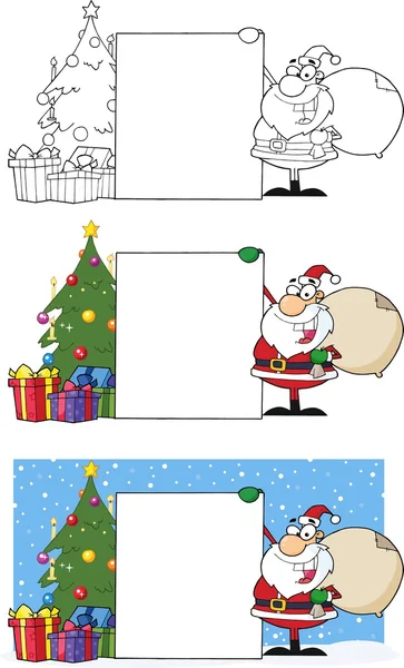 Santa Claus integetett A köszöntés — Stock Vector