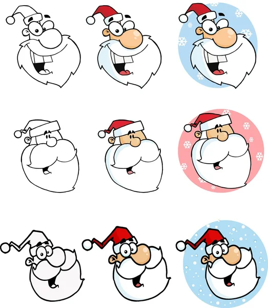 Happy Santa tváře — Stockový vektor