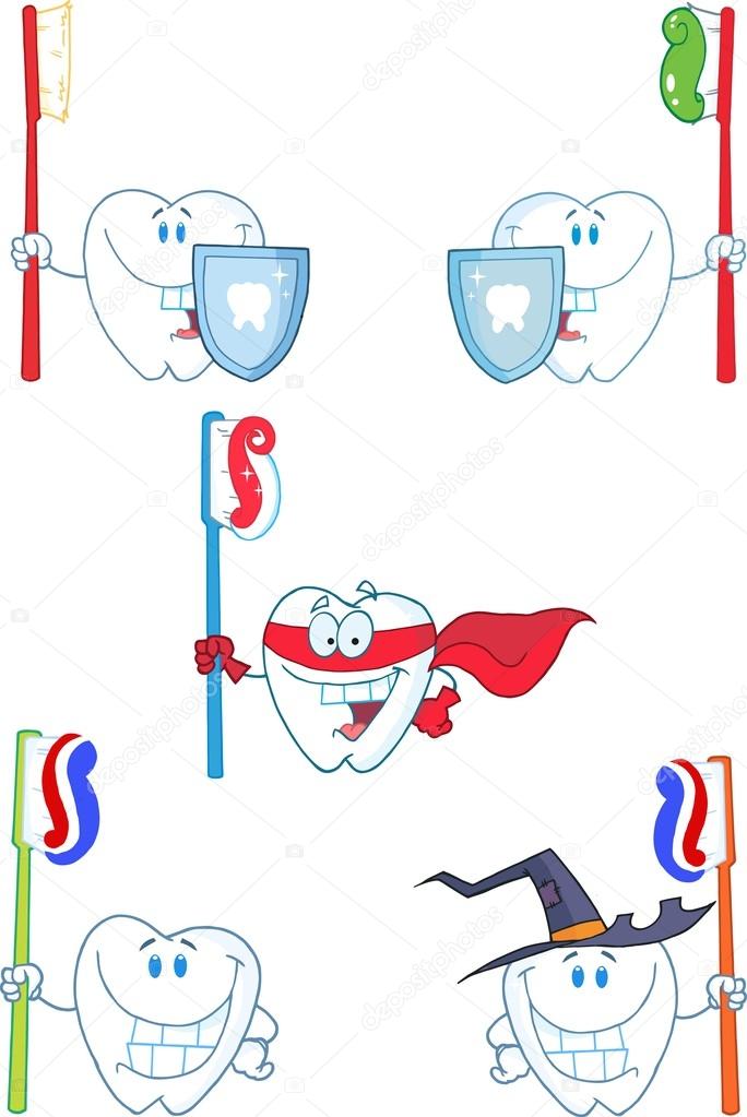 Tooth Cartoon Characters