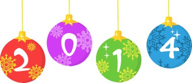 Renkli yeni yıl Baubles