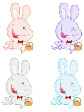 Bunny Paskalya yumurtaları ile çalışan