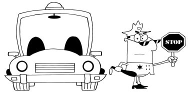 çizgi film polis araba ile