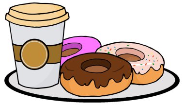 Donuts illüstrasyon karikatür