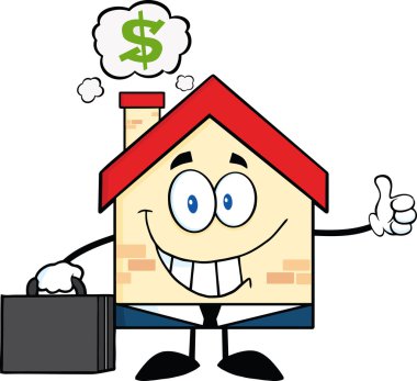 Dolar işareti olan işadamı evi