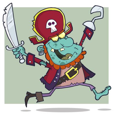 korsan zombi bir pala ile