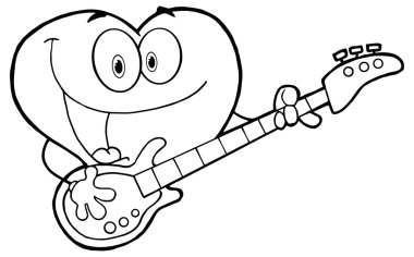 Romantik Kalp gitar çalmak