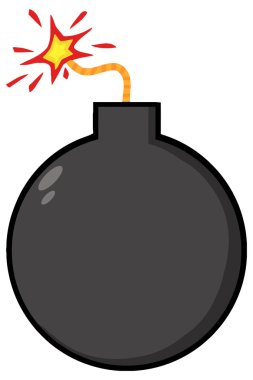 çizgi film bomba ile yanan fitili.