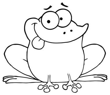 Gelukkig kikker stripfiguur