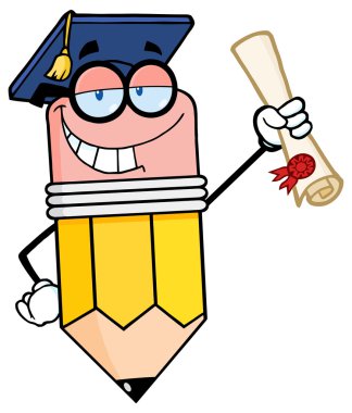 Mutlu kalem tutan bir Diploma