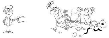 Mıknatıs ve insanlar ile işadamı