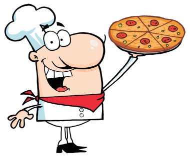 Şef tutar kadar Pizza