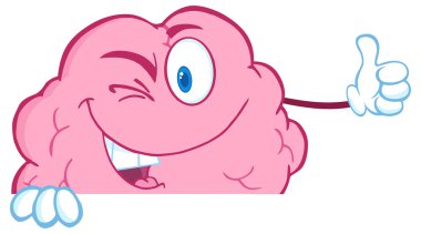 beyin işareti üzerinde göz kırpıyor.