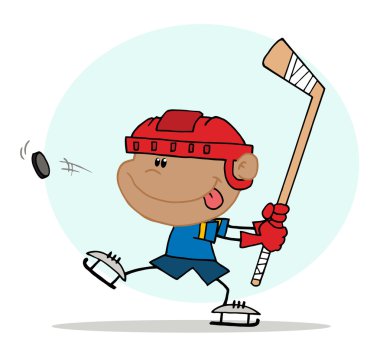 Buz hokeyi oynayan çocuk