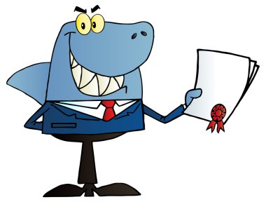 kağıt ile karikatür köpek balığı