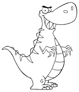 Kızgın dinozor çizgi film maskot