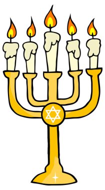 Hanuka beyaz arka plan