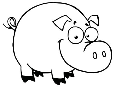 mutlu gülümseyen domuz