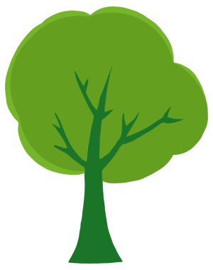 Yeşil çizgi film ağaç