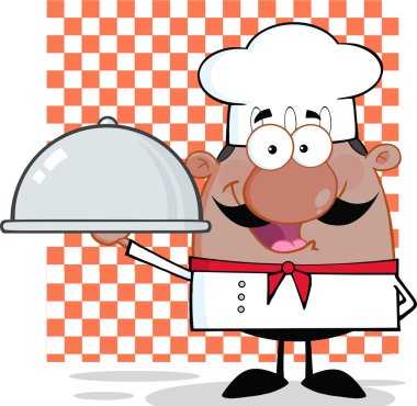 Afrikalı Amerikalı şef Holding A tabağı