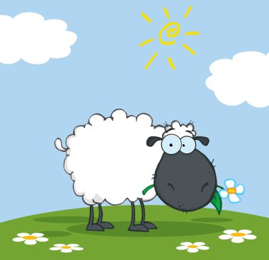 Kara koyun karakter karikatür