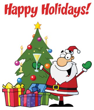 Noel ağacıyla Noel Baba