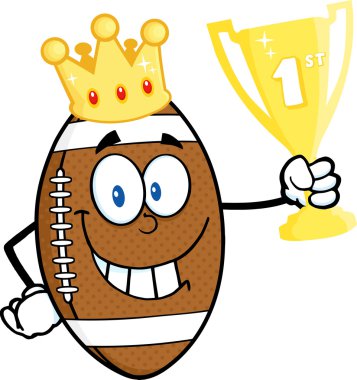 American Football Ball with Trophy Cup vector