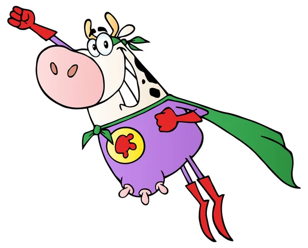 Σούπερ ήρωας αγελάδα — Διανυσματικό Αρχείο