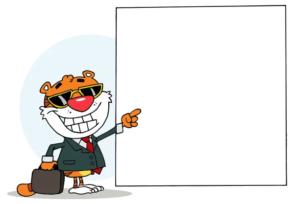 Cartoon succesvolle Tiger zakenman — Stockvector