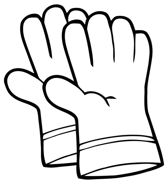 Guantes de jardinería verdes — Vector de stock