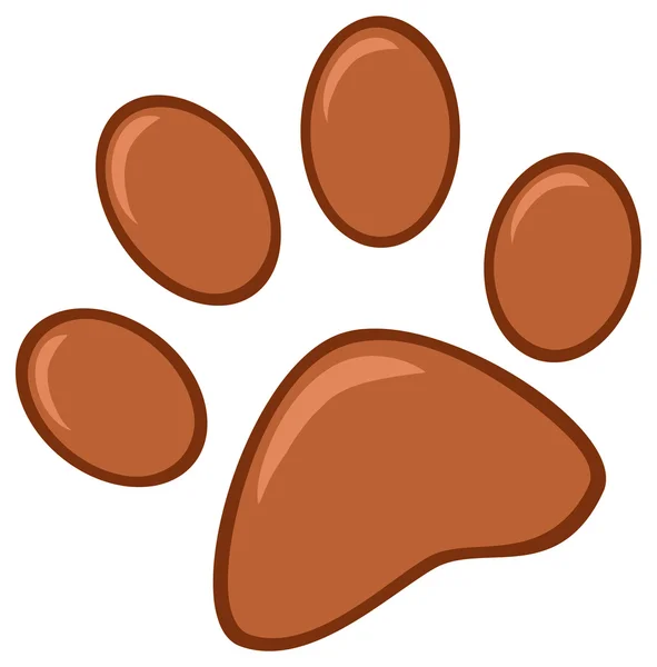 Brown Love Paw Print — Stock Vector