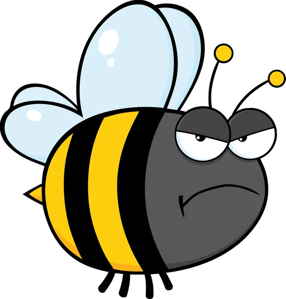 Carattere di ape arrabbiata — Vettoriale Stock