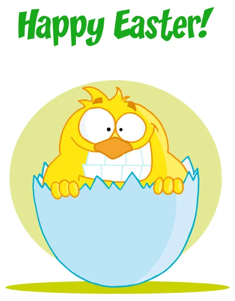 Yellow Chick In Egg — Stock Vector