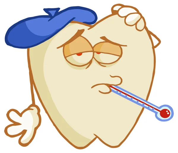 Kreskówka chory ząb — Wektor stockowy