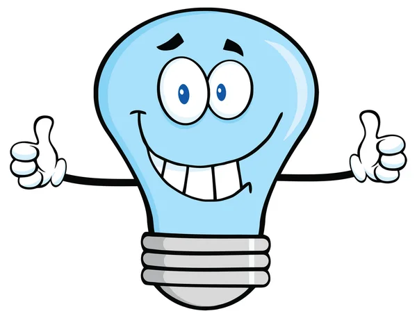 Light Bulb Giving A Double Thumbs Up — Stock Vector