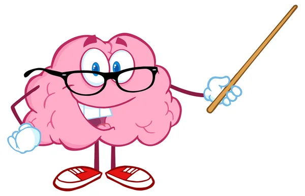 Sonriente maestro de cerebro — Vector de stock