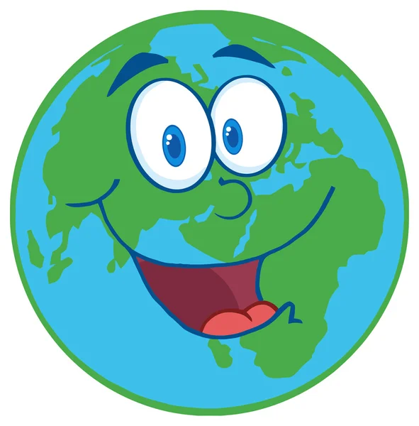 Planet Erde Zeichentrickfigur — Stockvektor