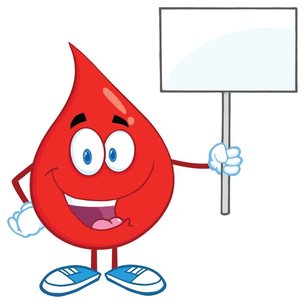 Blood Drop with Blank Sign — Stock Vector