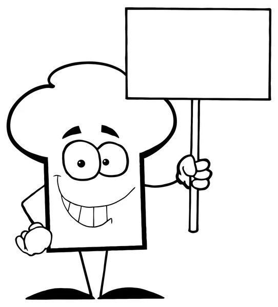 Cartoon chef-koks hoed teken — Stockvector