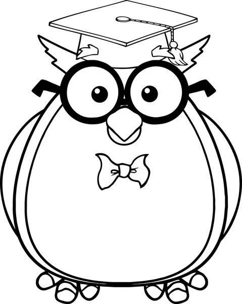 Owl Teacher  Character With Glasses — Stock Vector