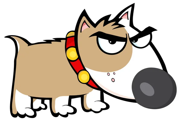Chien brun en colère bull terrier — Image vectorielle