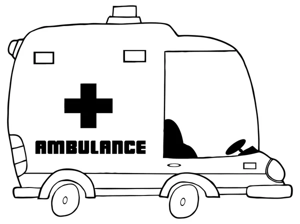 Caricature Ambulance Voiture — Image vectorielle