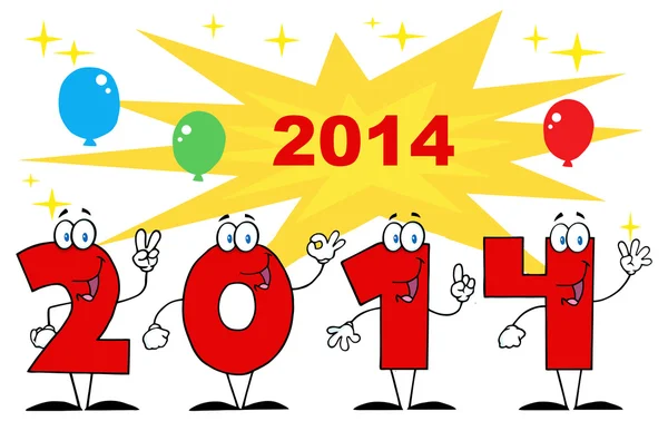 2014 Year Cartoon Character — Stock Vector