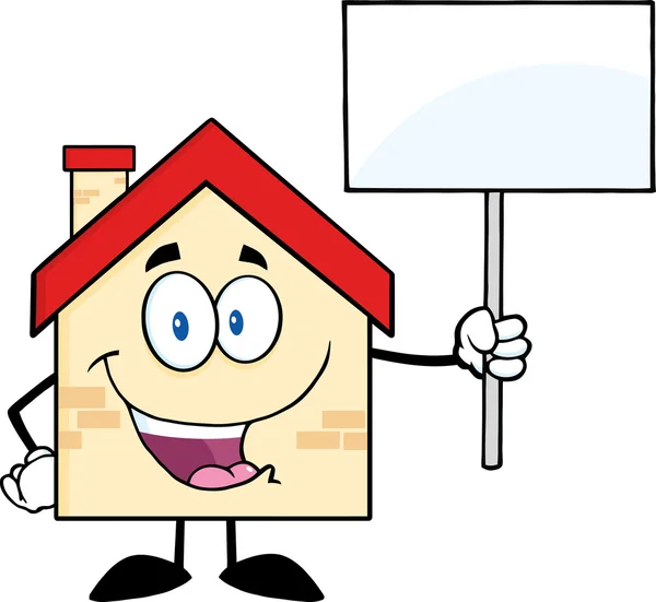 House Holding Up A Blank Sign — Stock Vector