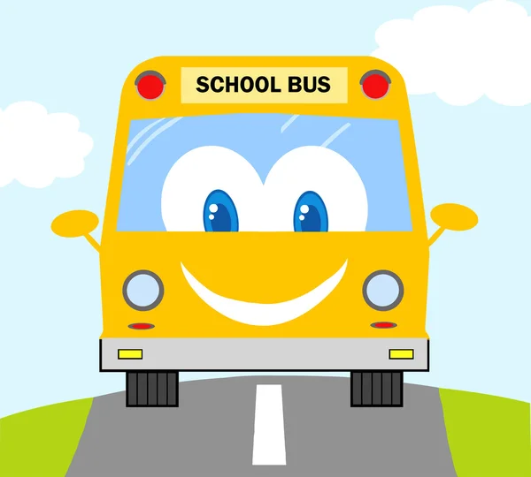 De bus van de school van de tekenfilm — Stockvector