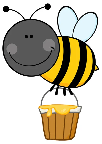 Souriant abeille mignonne — Image vectorielle